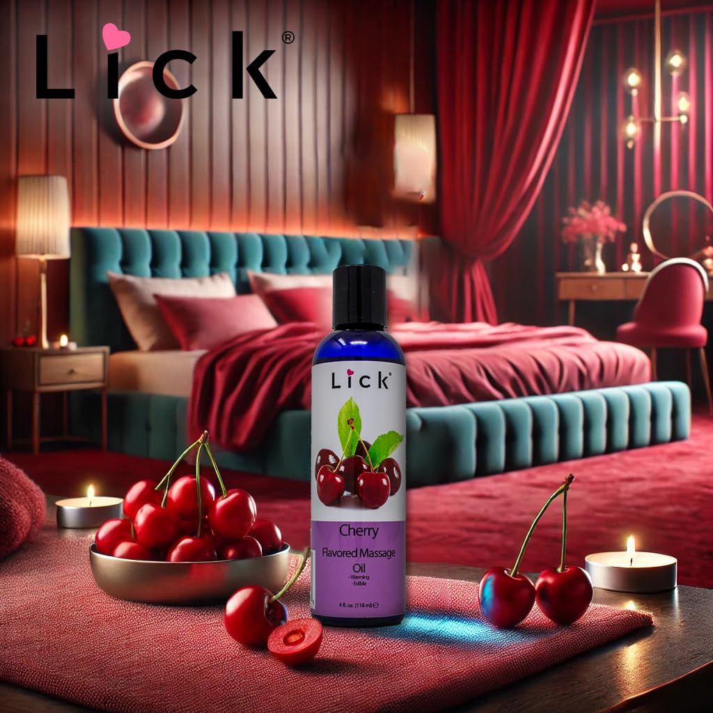 Cherry Flavored Massage Oil for Therapy – Aromatherapy & Vitamin E (4 oz)