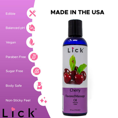 Cherry Flavored Massage Oil for Therapy – Aromatherapy & Vitamin E (4 oz)
