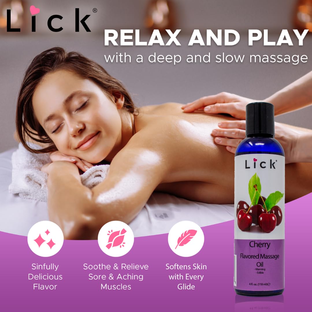 Cherry Flavored Massage Oil for Therapy – Aromatherapy & Vitamin E (4 oz)