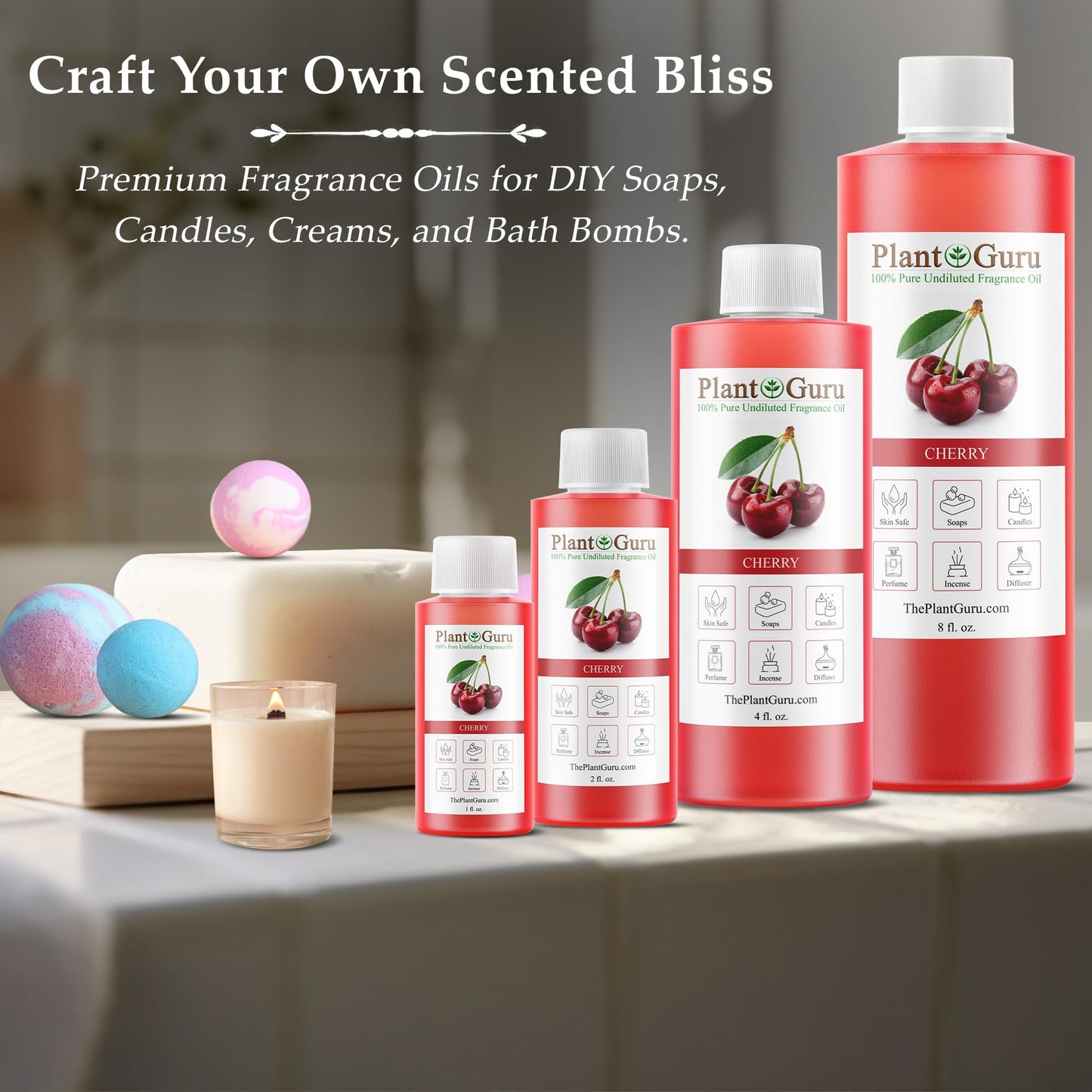 Cherry Fragrance Oil 8 fl oz | DIY Soap, Candles, Bath Bombs & More