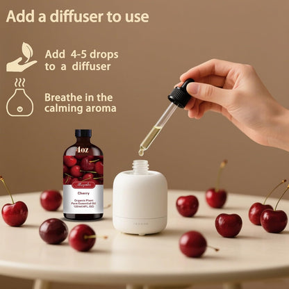 Cherry Essential Oil - 4.33oz / 130ml | Pure Cherry Fragrance for Diffusers, Candles, Soap & Aromatherapy