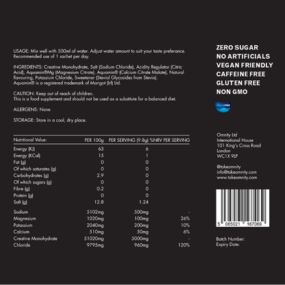 Omnity Electrolyte Hydration + Creatine Monohydrate Combo Sachets (Black Cherry)