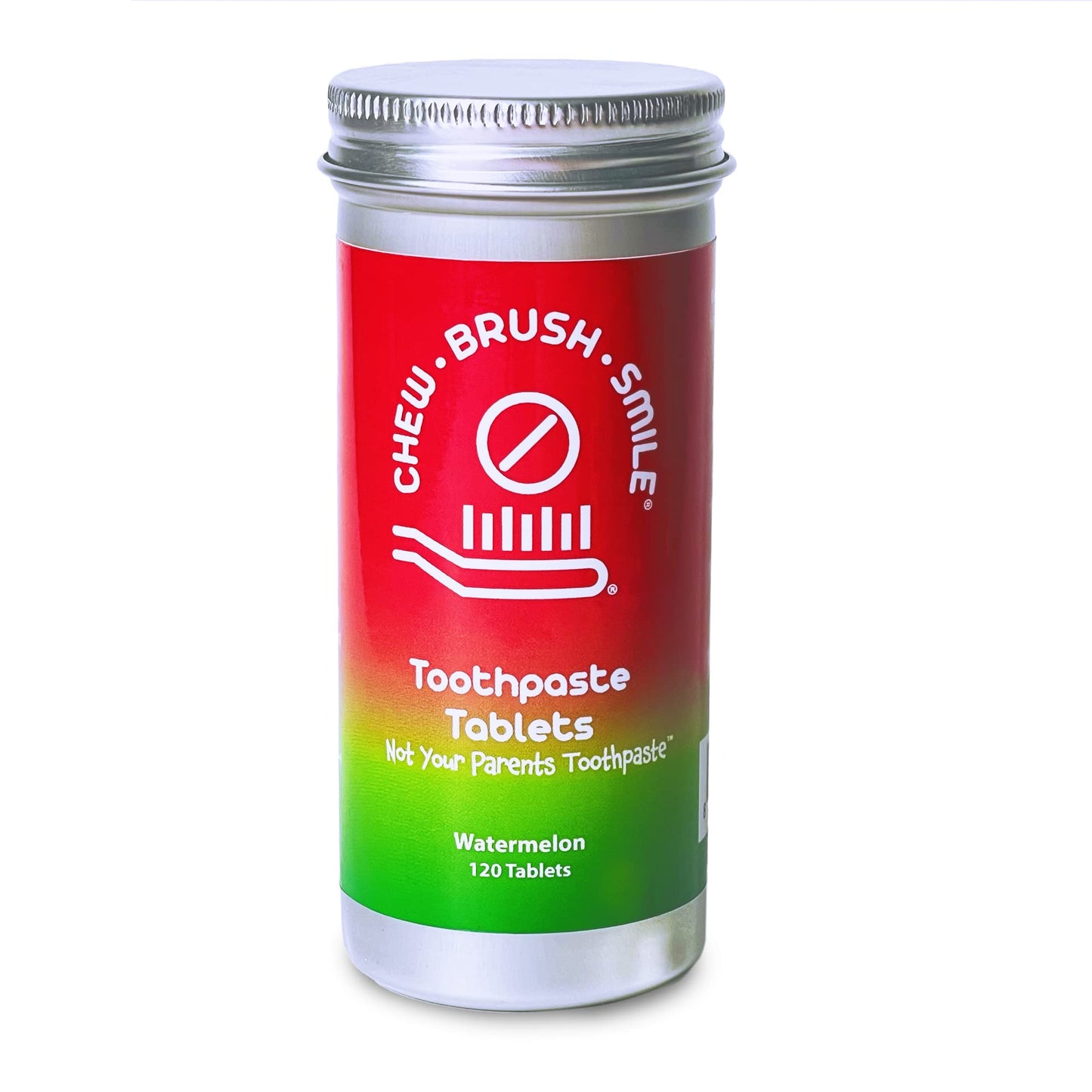 Chew Brush Smile Toothpaste Tablets Watermelon – 120 Count