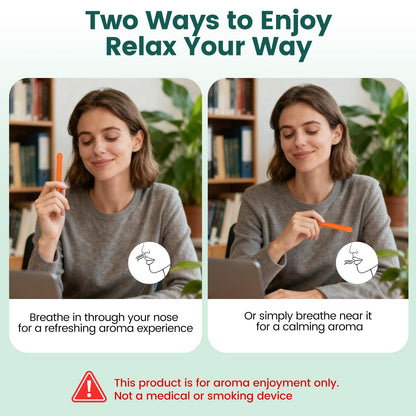Chewable Silicone Aroma Sticks with Essential Oils for Stress Relief & Fresh Breath (Orange) – Improve Pen Biting & Smoking Habits