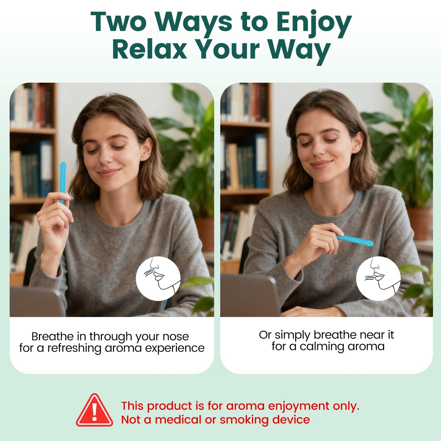 Chewable Silicone Aroma Sticks with Essential Oils – Stress Relief & Fresh Breath (Blue)