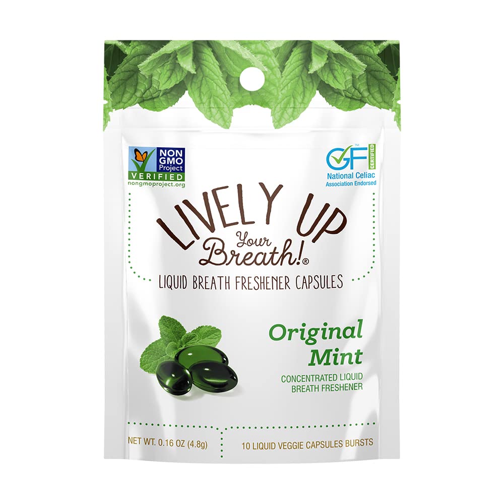 Chewable Liquid Filled Mint Capsule Breath Fresheners - 120 ct | Vegetarian Formula