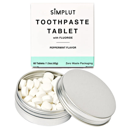 Chewable Fluoride Toothpaste Tablets 60 Pack | Travel Size, Vegan and SLS-Free