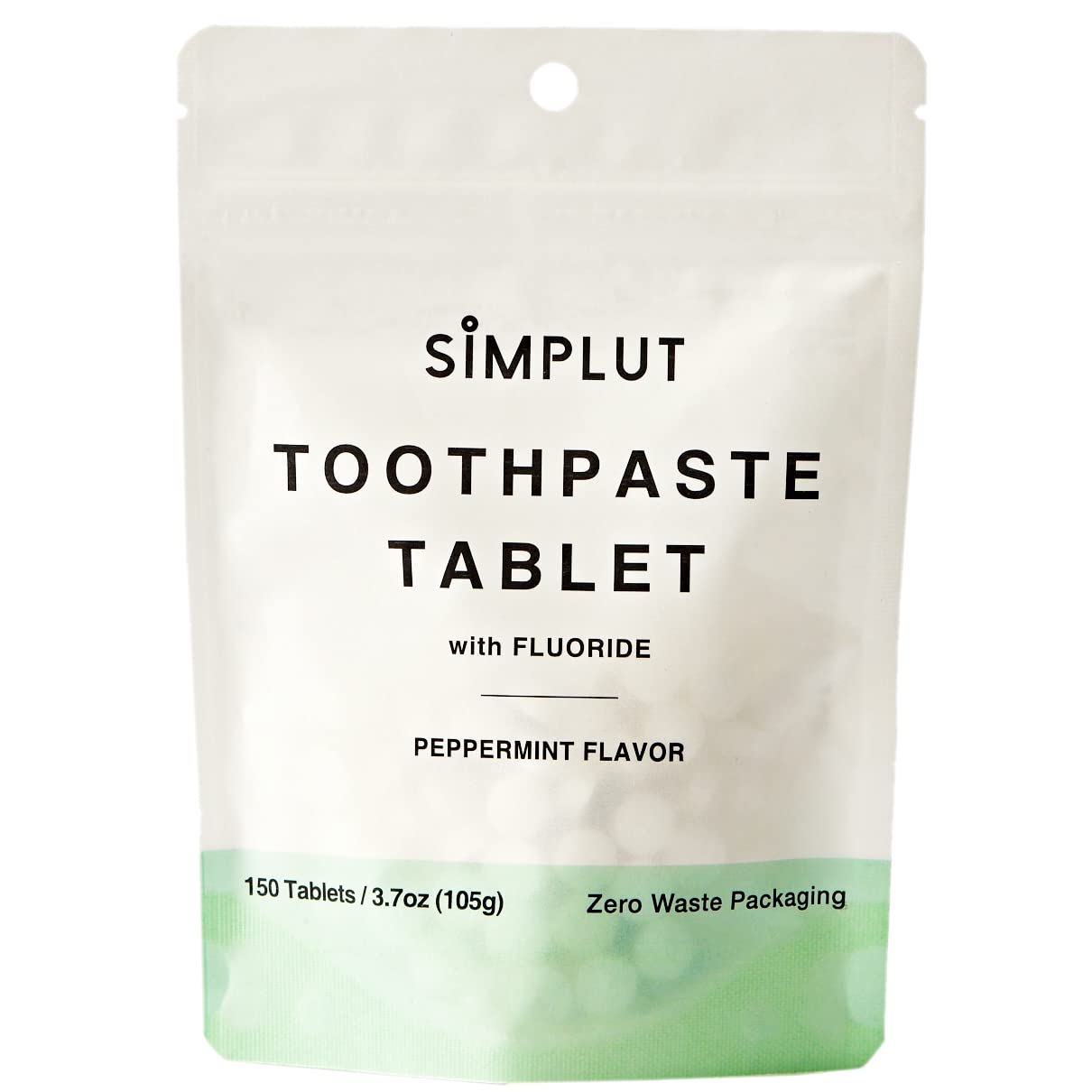 Chewable Fluoride Toothpaste Tablets - 150 Pack | Travel Size, Eco Friendly Vegan Dental Tabs, Peppermint