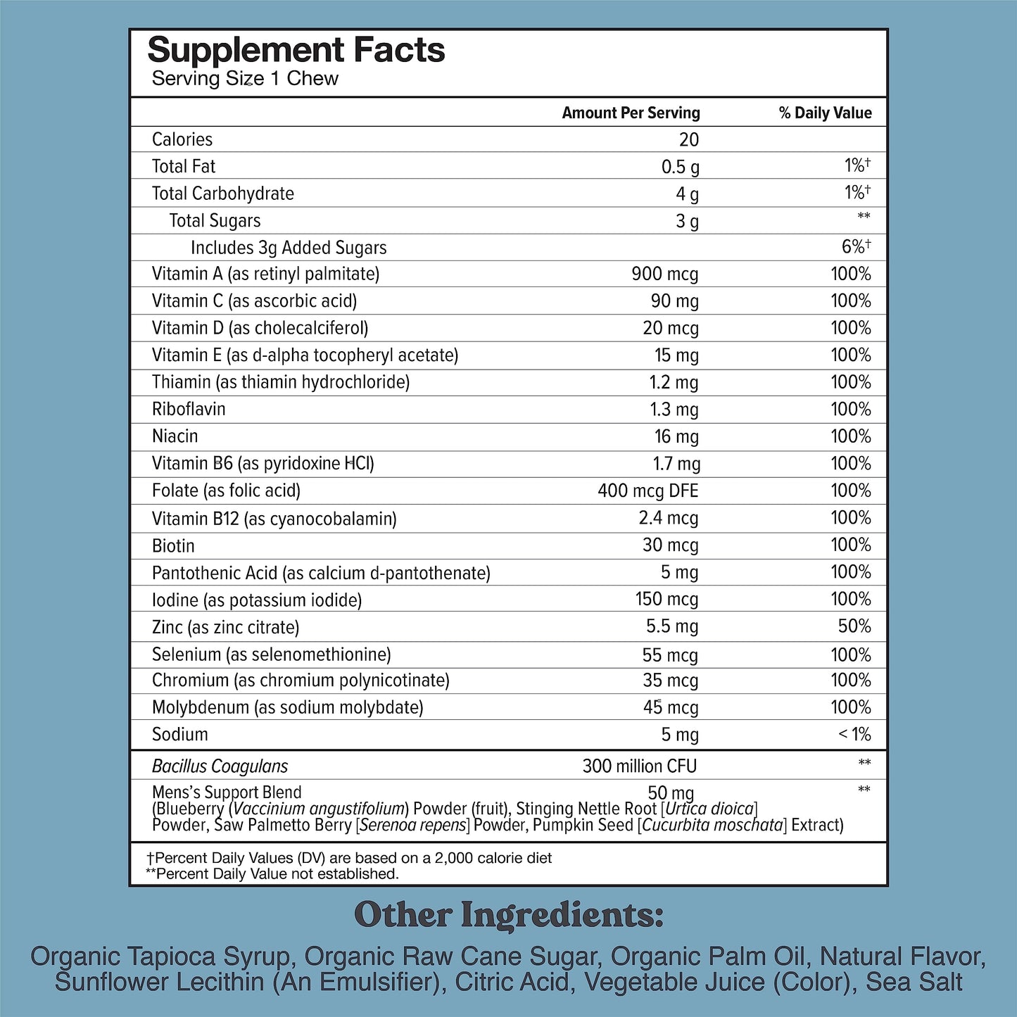 Chewsy Men's Multivitamin Chews – Immune & Energy Support | 6-Day Supply