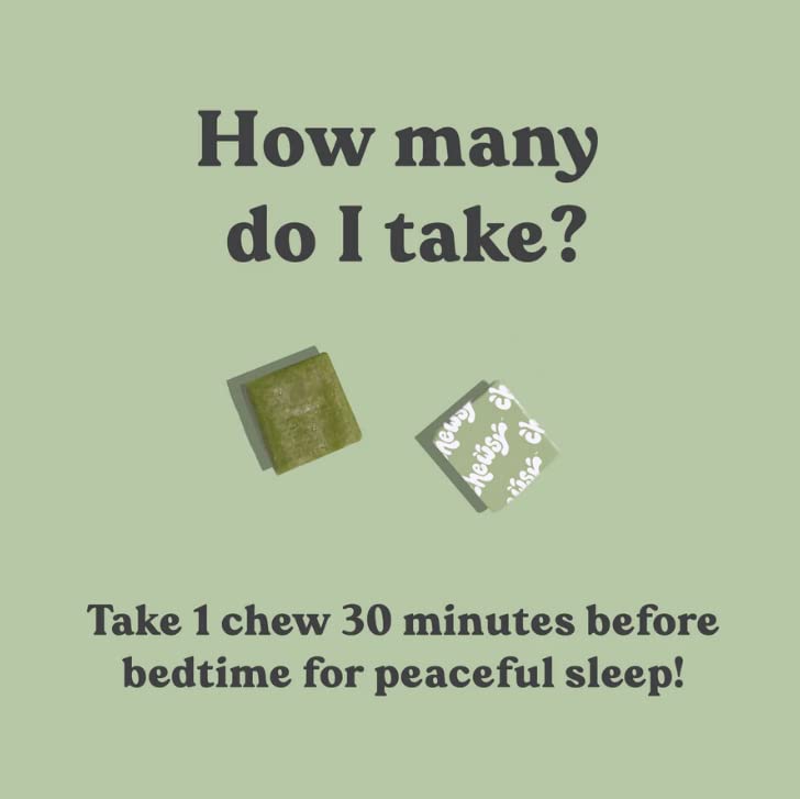 Chewsy Peaceful Sleep Chews – Sleep Support with 3 mg Melatonin, 200 mg L-Theanine