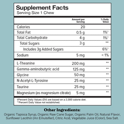 Chewsy So Long Stress – Calm Fruity Chews with L-Theanine, GABA, Magnesium | Non-GMO & Gluten-Free, 30-Day Supply