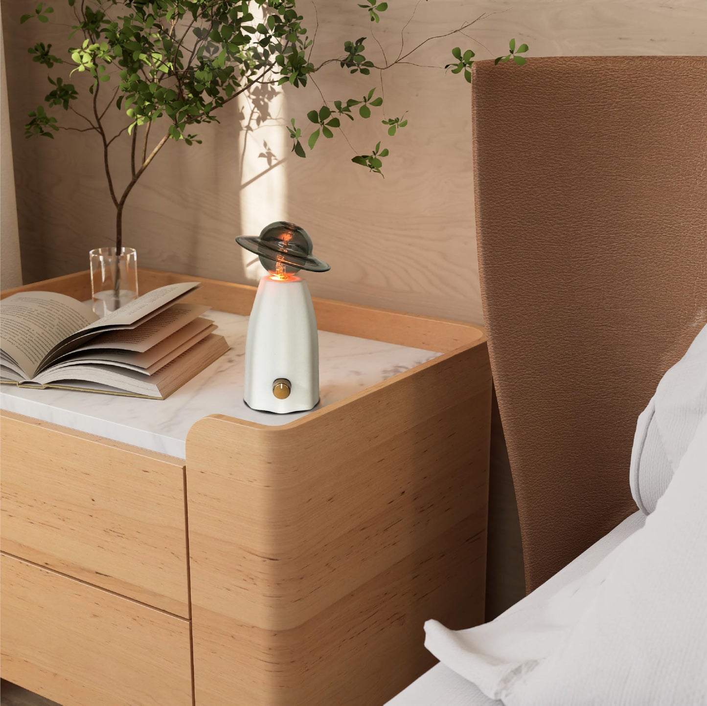 CHEZARTEMIS Scarecrow Glass Essential Oil Diffuser – Waterless, Rechargeable & Quiet