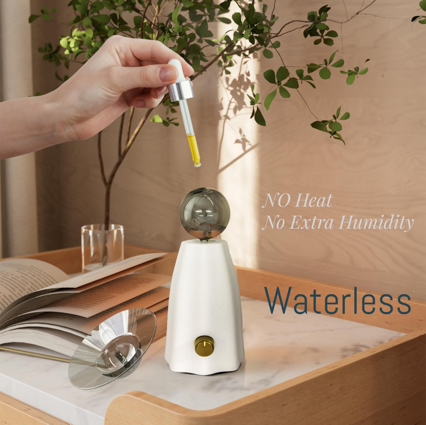 CHEZARTEMIS Scarecrow Glass Essential Oil Diffuser – Waterless, Rechargeable & Quiet