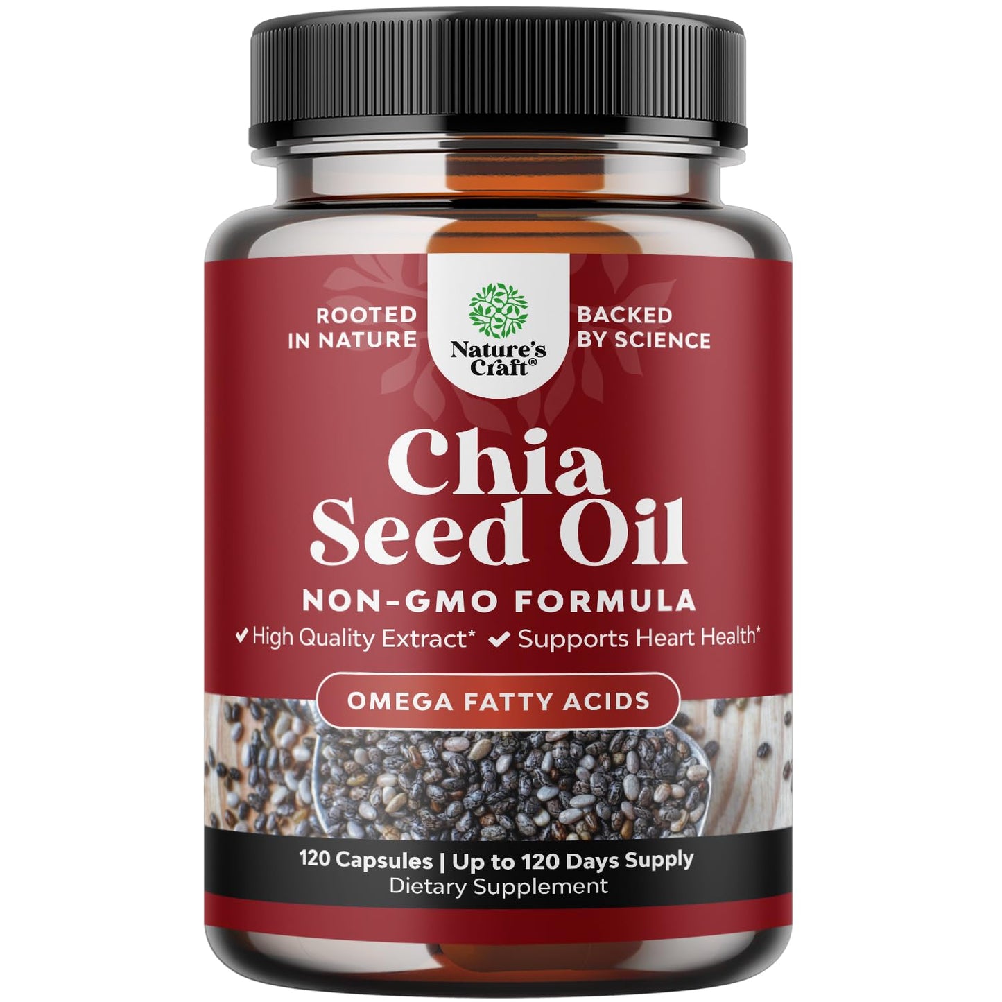 Chia Seed Oil Capsules – Plant-Based Omega 3-6-9 for Heart Health & Digestive Support