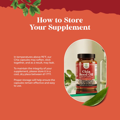Chia Seed Oil Capsules – Plant-Based Omega 3-6-9 for Heart Health & Digestive Support
