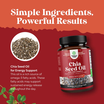 Chia Seed Oil Capsules – Plant-Based Omega 3-6-9 for Heart Health & Digestive Support
