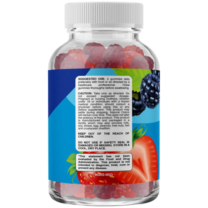 Fiber Gummies for Adults - Chicory Root Prebiotic Fiber (Sugar Free, Vegan) - 120 Count