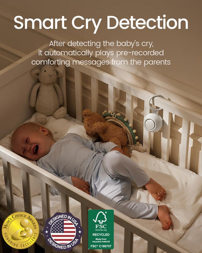 CHICWAY 2025 Mom's Choice Portable White Noise Machine with AI Cry Detection