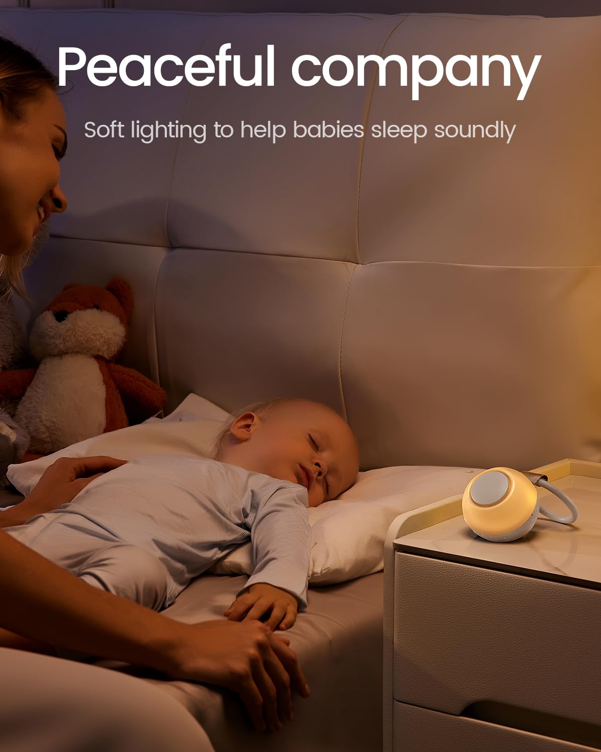 CHICWAY 2025 Mom's Choice Portable White Noise Machine with AI Cry Detection
