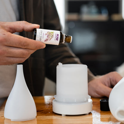 NOW Clary Sage Essential Oil - Steam Distilled, 1 oz | Vegan, Child-Resistant Cap