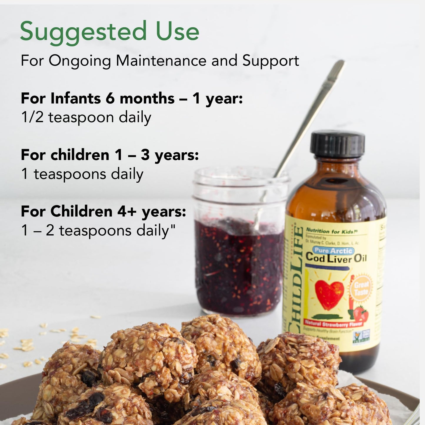 CHILDLIFE Essentials Cod Liver Oil for Kids - Strawberry, 8 fl oz | DHA & EPA Omega-3