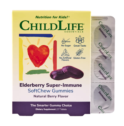 CHILDLIFE ESSENTIALS Elderberry Gummies for Kids – Immune Support with Vitamin C & D3 (Berry)