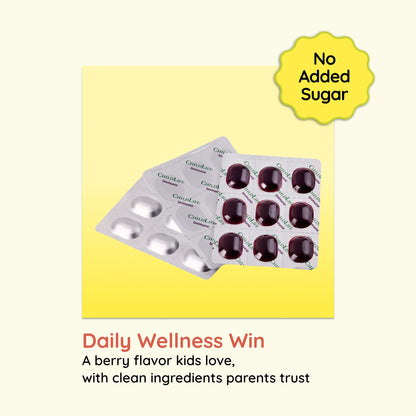 CHILDLIFE ESSENTIALS Elderberry Gummies for Kids – Immune Support with Vitamin C & D3 (Berry)