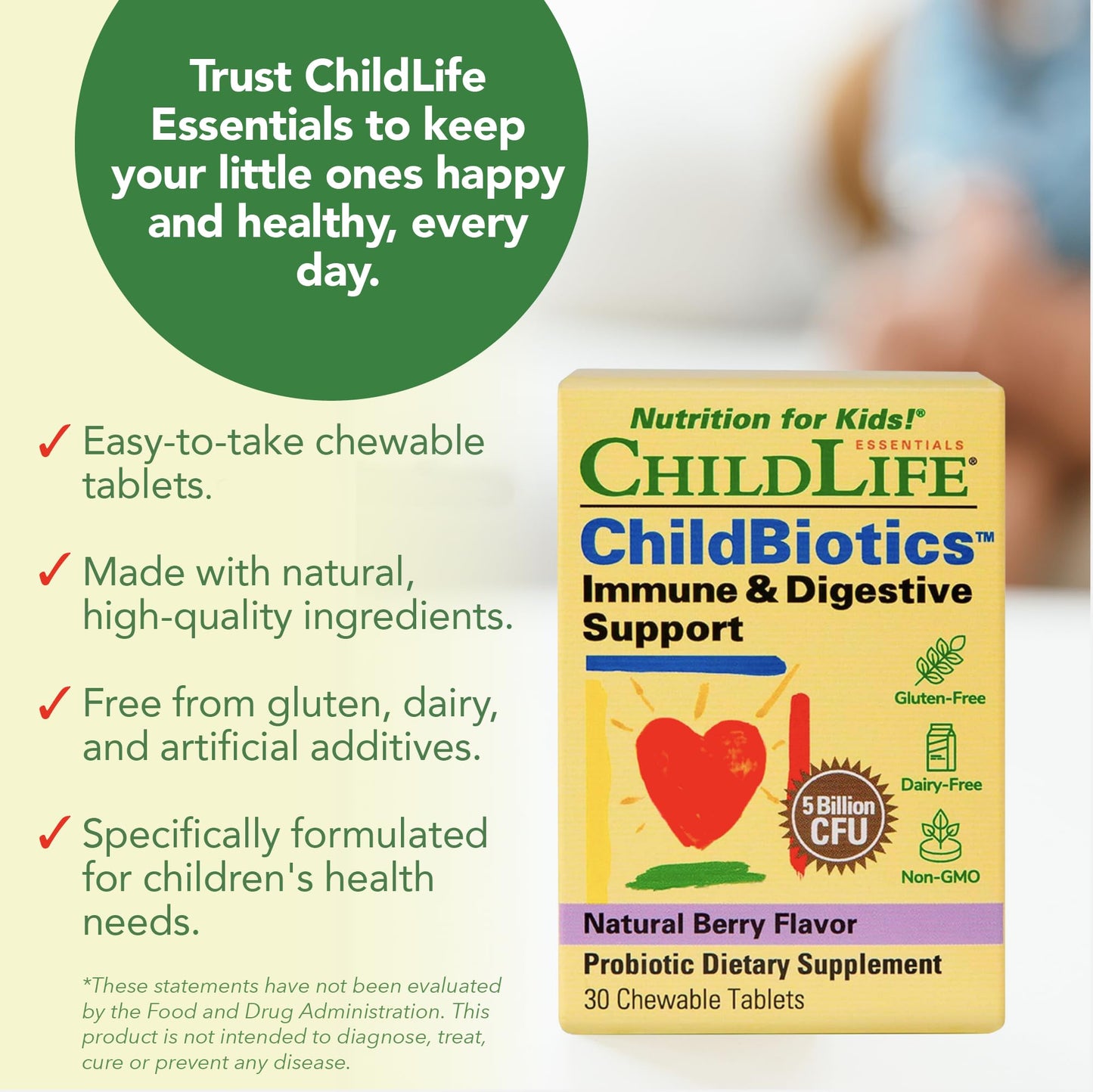 CHILDLIFE ESSENTIALS Childbiotics Probiotic for Kids | Immune & Digestive Health