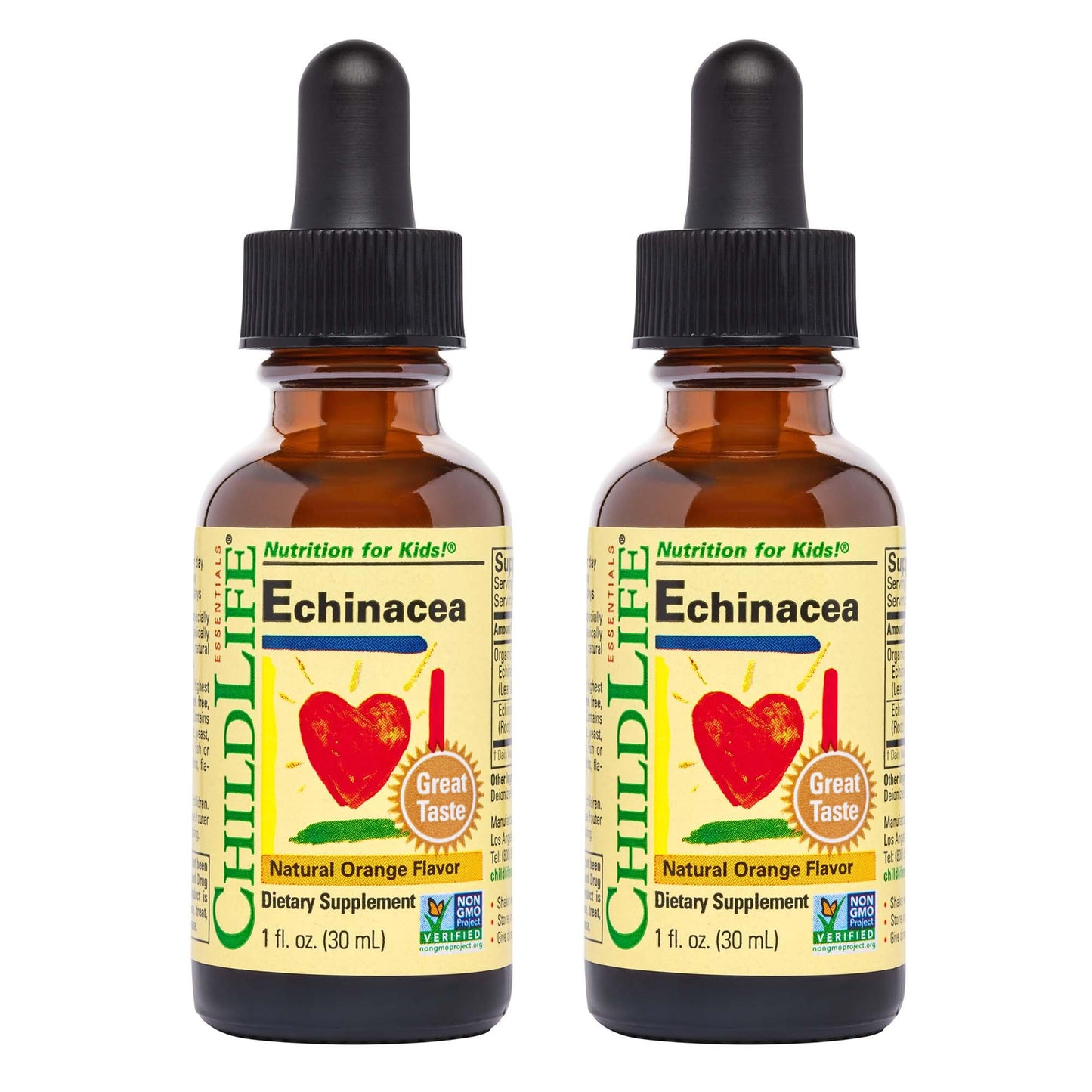 ChildLife Essentials Echinacea for Kids – Alcohol-Free Immune Support Drops (Orange) - 2 x 1 oz