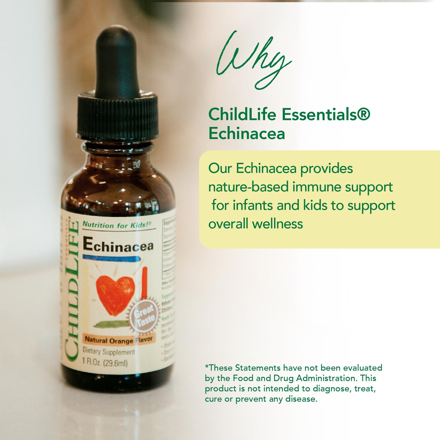CHILDLIFE ESSENTIALS Echinacea for Kids – Alcohol-Free Immune Drops (Babies–Teens)