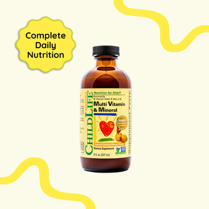 CHILDLIFE ESSENTIALS Kids Multivitamin & Mineral – Liquid Vitamin for Kids, Orange & Mango, 8 oz