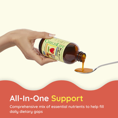 CHILDLIFE ESSENTIALS Kids Multivitamin & Mineral – Liquid Vitamin for Kids, Orange & Mango, 8 oz