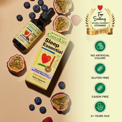 CHILDLIFE ESSENTIALS Sleep Essential - Melatonin-Free Kids Sleep Drops (Berry, 2 oz)