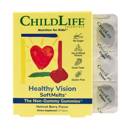 CHILDLIFE ESSENTIALS Healthy Vision SoftMelt Gummies for Kids – Lutein & Zeaxanthin (27 Tablets)