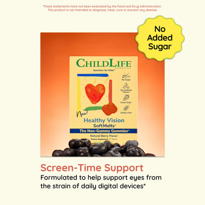 CHILDLIFE ESSENTIALS Healthy Vision SoftMelt Gummies for Kids – Lutein & Zeaxanthin (27 Tablets)