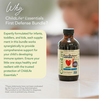 CHILDLIFE ESSENTIALS Immune Support 3-Pack - Vitamin C, First Defense & Echinacea for Kids