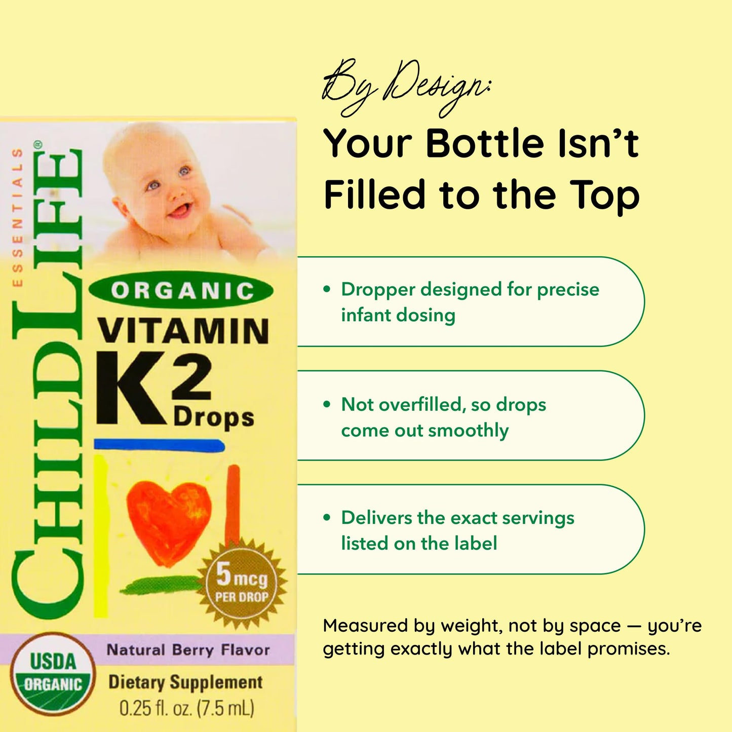 CHILDLIFE Organic Vitamin K2 Drops for Infants & Kids – Berry Flavor 0.25oz