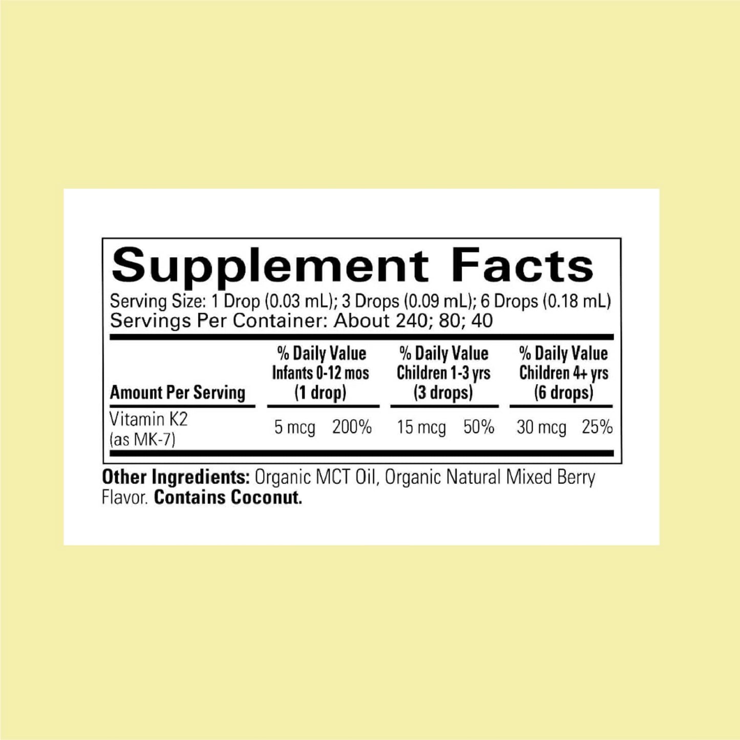 CHILDLIFE Organic Vitamin K2 Drops for Infants & Kids – Berry Flavor 0.25oz