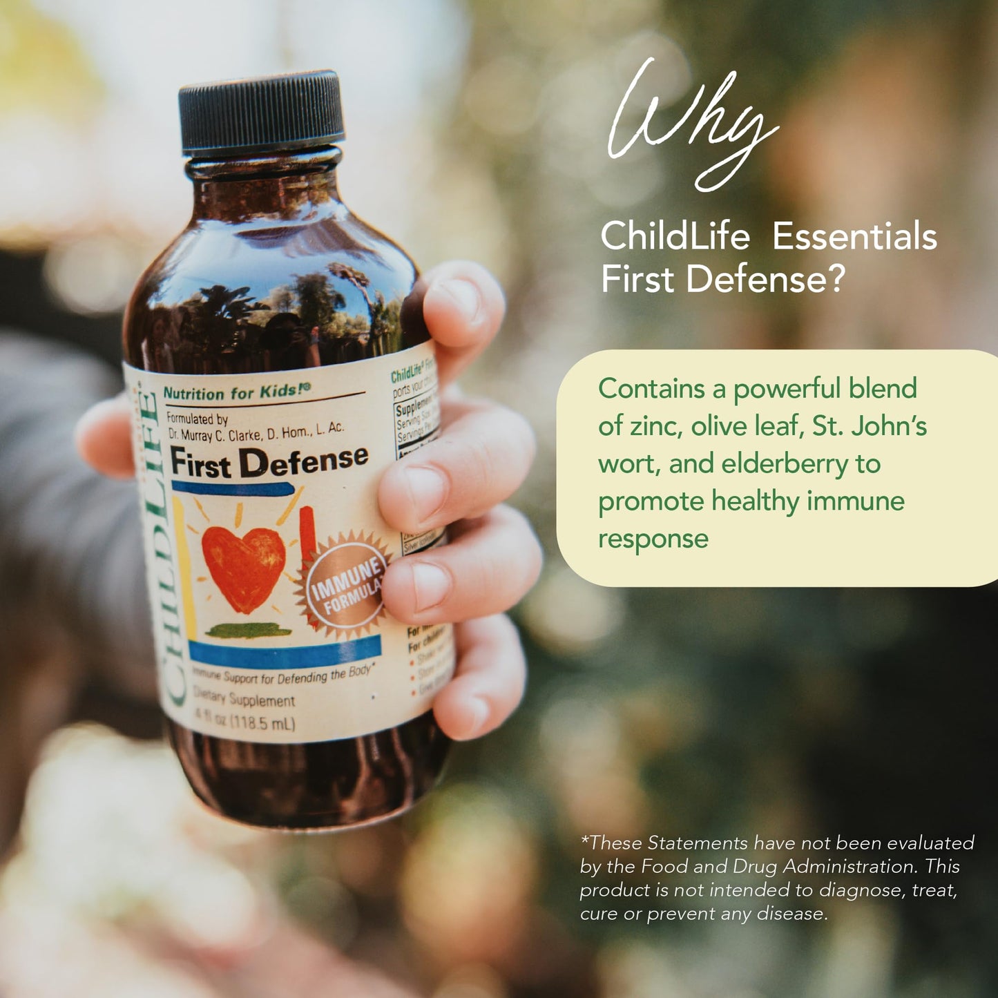 CHILDLIFE ESSENTIALS First Defense - Kids Immune Support with Elderberry & Zinc | Non-GMO, Gluten Free - 4 oz