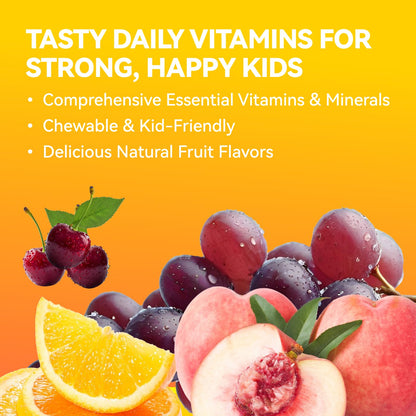 Children's Chewable Multivitamin – 18 Essential Vitamins & Minerals for Kids | 200 Chewables | Vegetarian, Gluten Free, Non-GMO