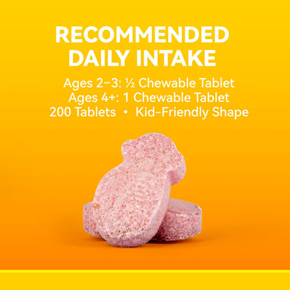 Children's Chewable Multivitamin – 18 Essential Vitamins & Minerals for Kids | 200 Chewables | Vegetarian, Gluten Free, Non-GMO