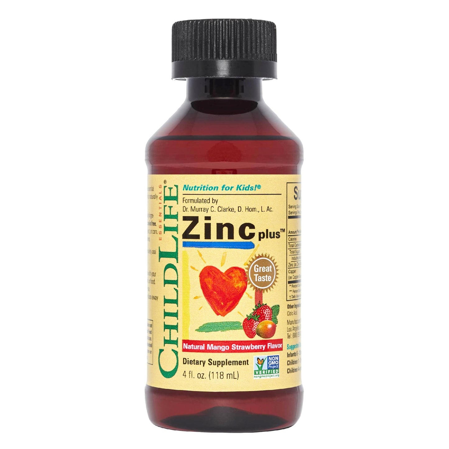 CHILDLIFE ESSENTIALS Zinc Plus for Kids & Toddlers – Immune Support, Mango Strawberry, 4 oz