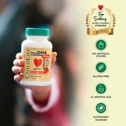 CHILDLIFE ESSENTIALS Pure DHA for Kids – DHA EPA Omega-3 for Brain Health (Pack of 3, 90 Softgels)