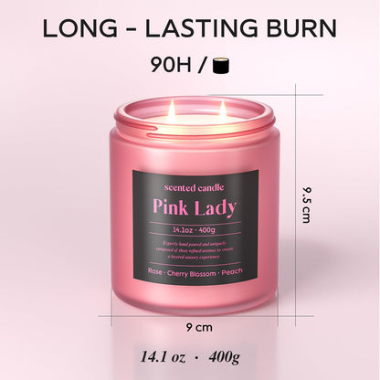 CHILLFLAME 14.1 oz Scented Candle – Rose, Cherry Blossom & Peach | Dual-Wick