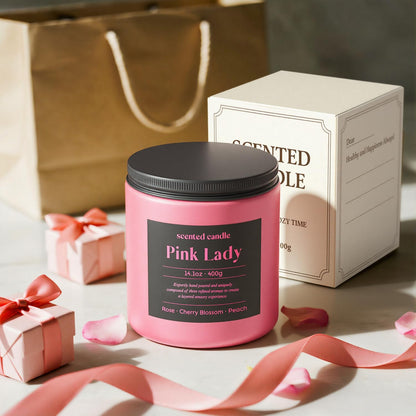 CHILLFLAME 14.1 oz Scented Candle – Rose, Cherry Blossom & Peach | Dual-Wick