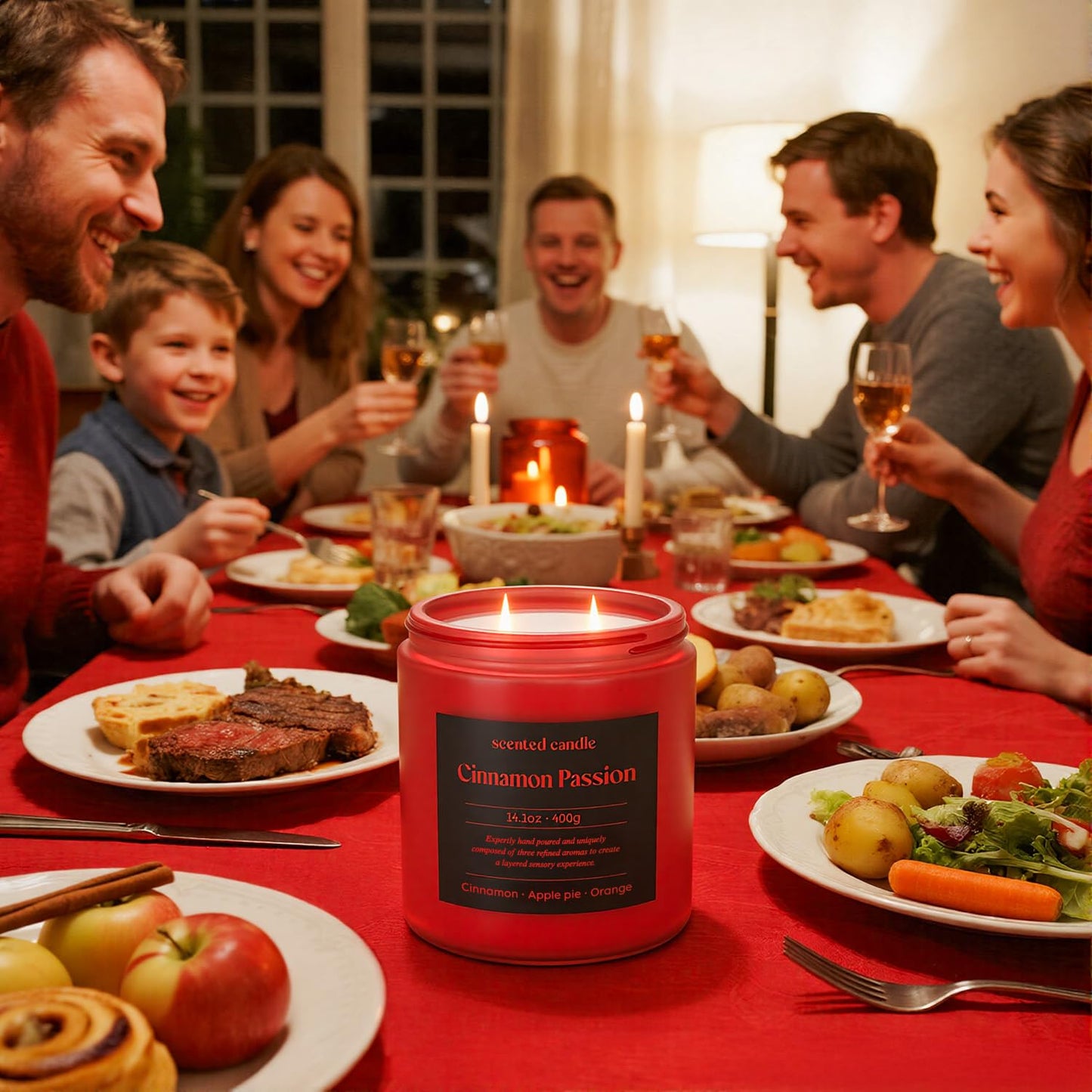 CHILLFLAME Cinnamon Candle 14.1 oz – Dual Wick Fall Scented Candle | Gift for Women & Men