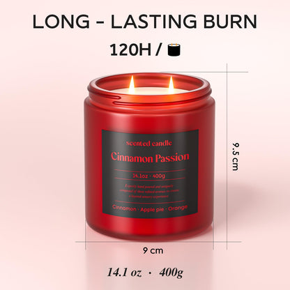 CHILLFLAME Cinnamon Candle 14.1 oz – Dual Wick Fall Scented Candle | Gift for Women & Men
