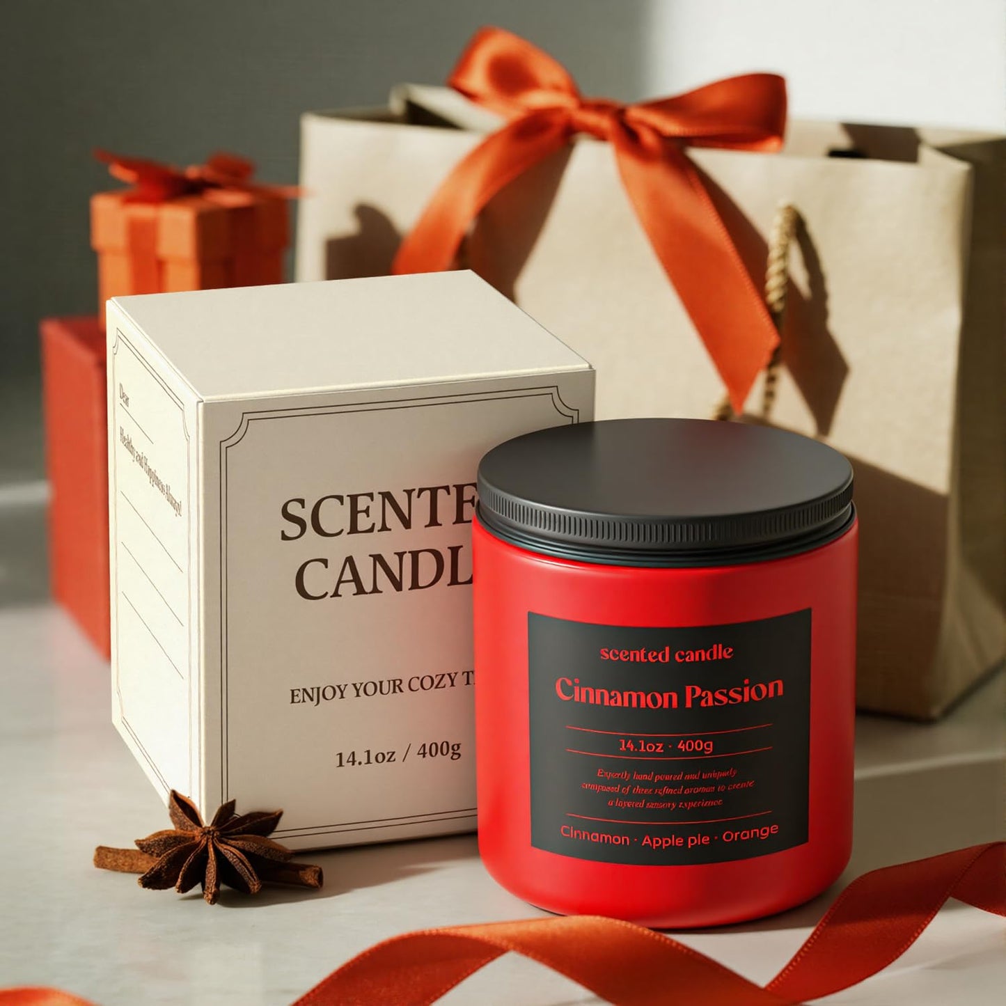 CHILLFLAME Cinnamon Candle 14.1 oz – Dual Wick Fall Scented Candle | Gift for Women & Men