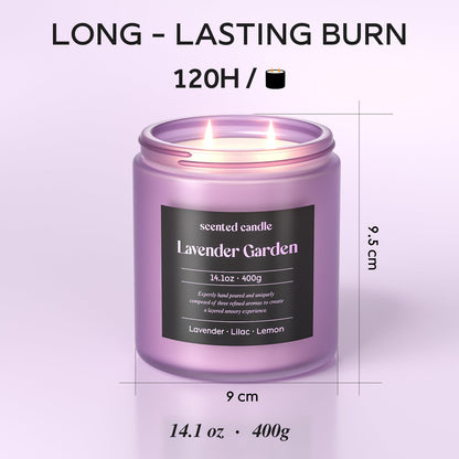 CHILLFLAME Lavender Candle – 14.1 oz Two-Wick Aromatherapy (Lavender, Lilac & Lemon)