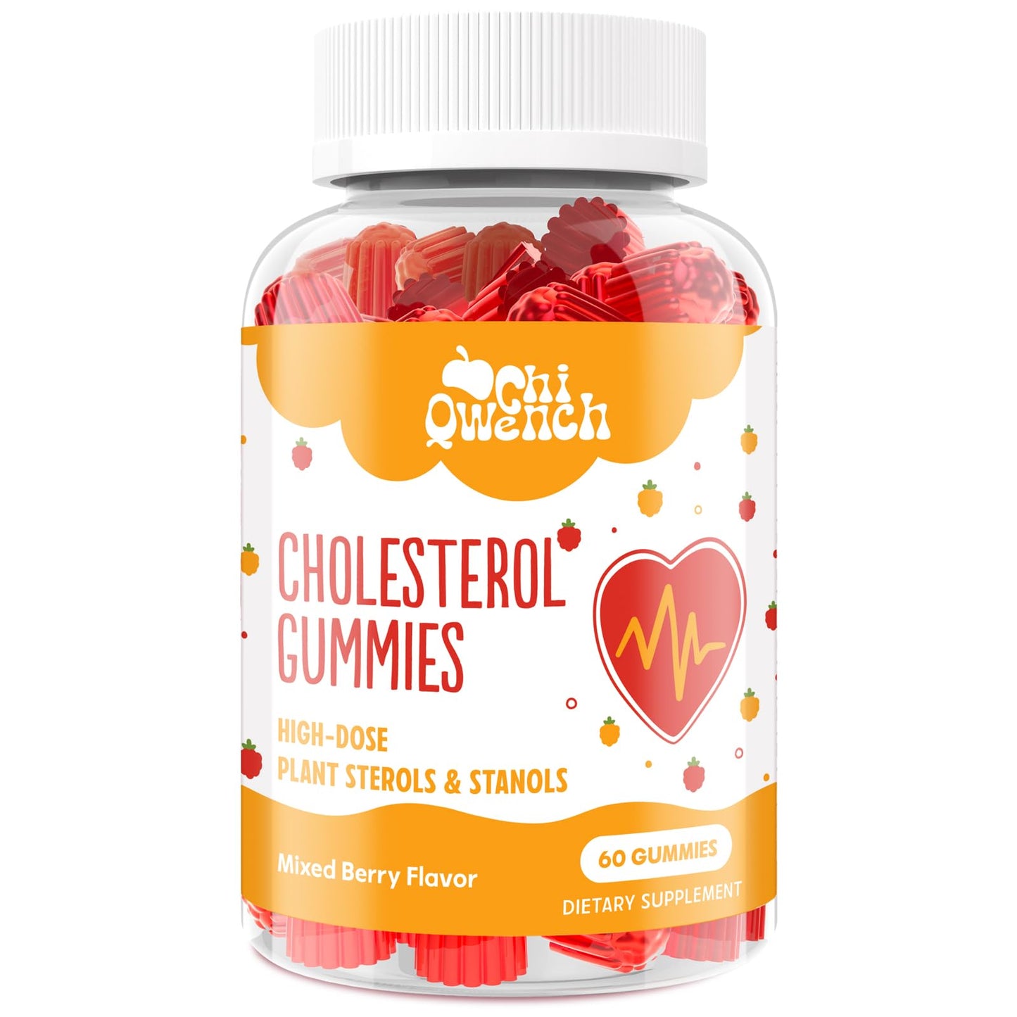 ChiQwench Cholesterol Gummies - 1500mg Plant Sterols & Stanols, Mixed Berry, 60 Count